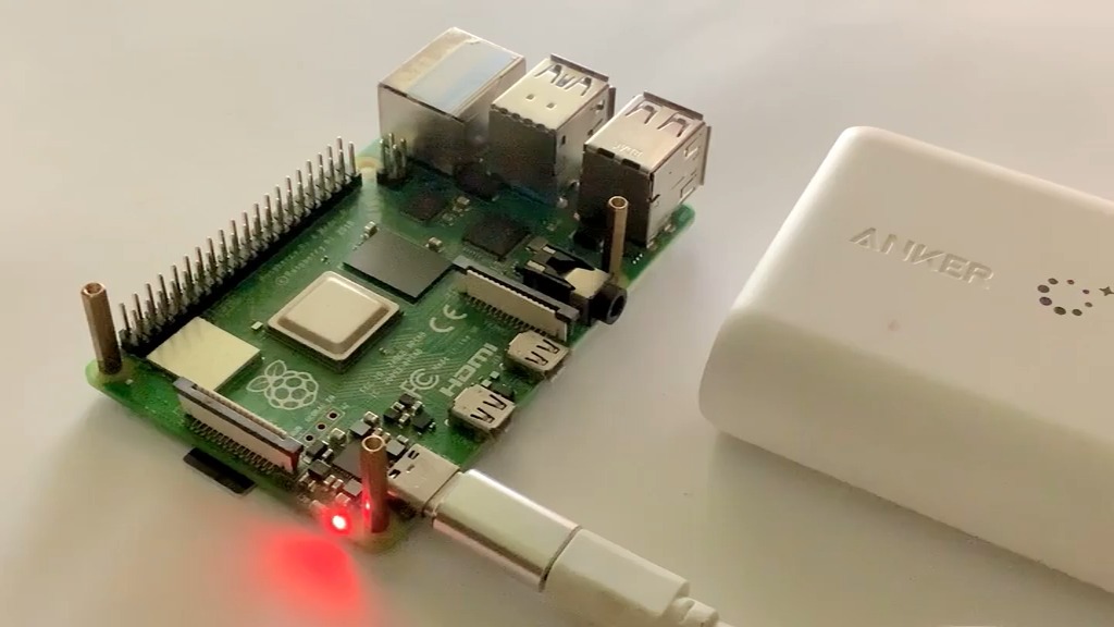 The Raspberry Pi 4 used for testing